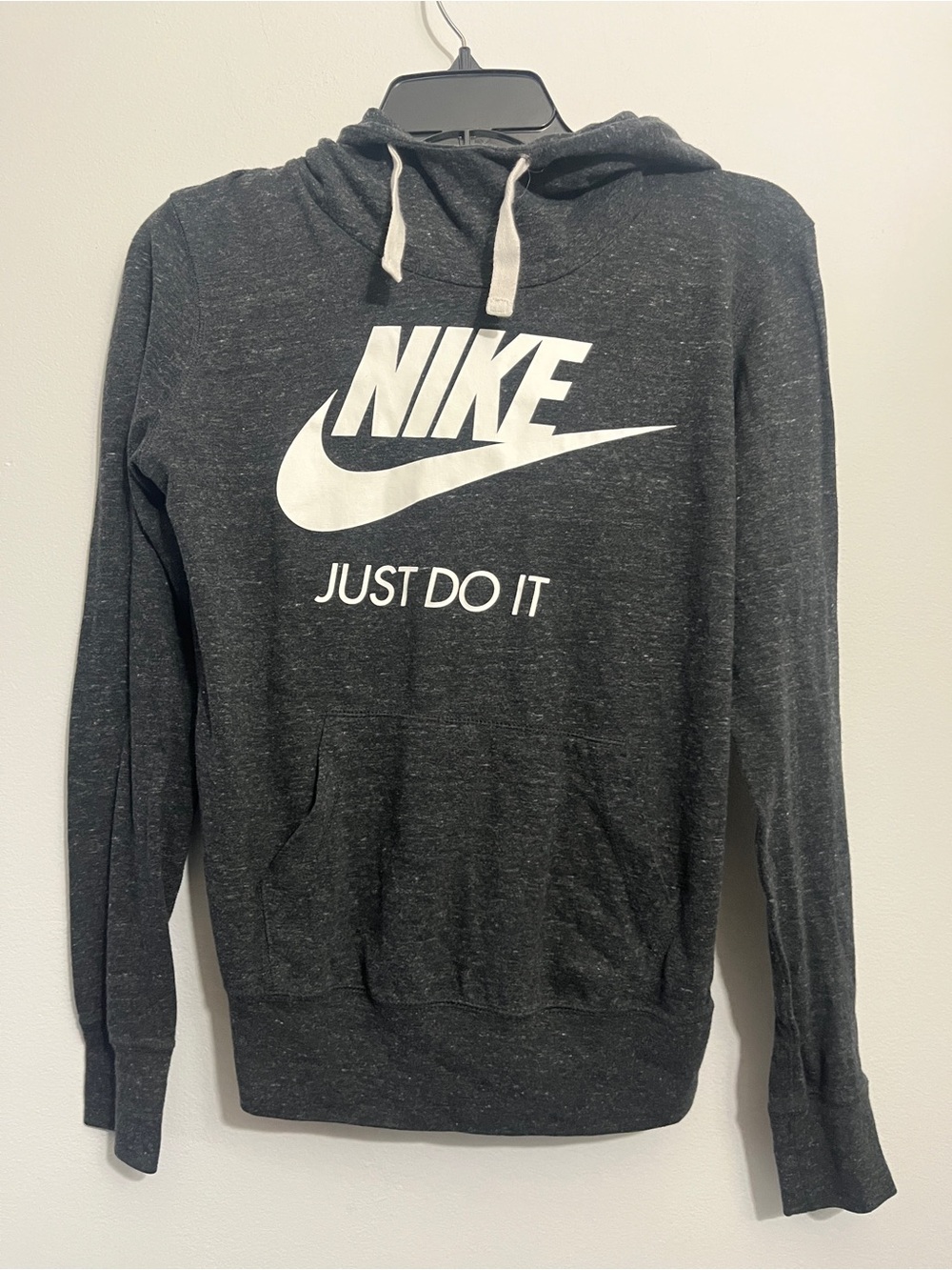 Nike Women’s Size Medium Charcoal Crewneck Hoodie with White Logo